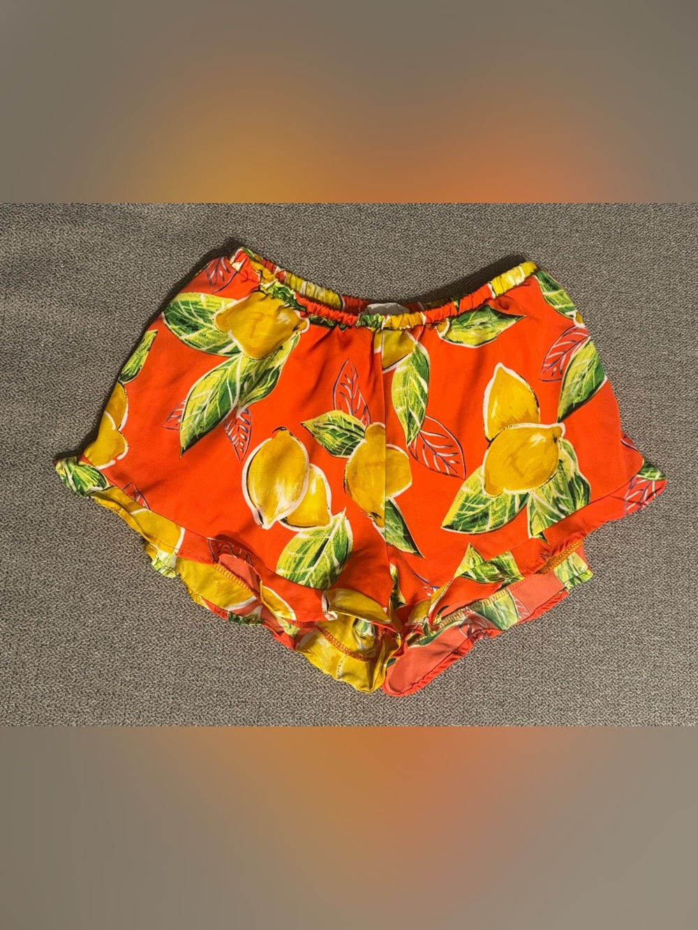 Lemon Print Athletic Shorts